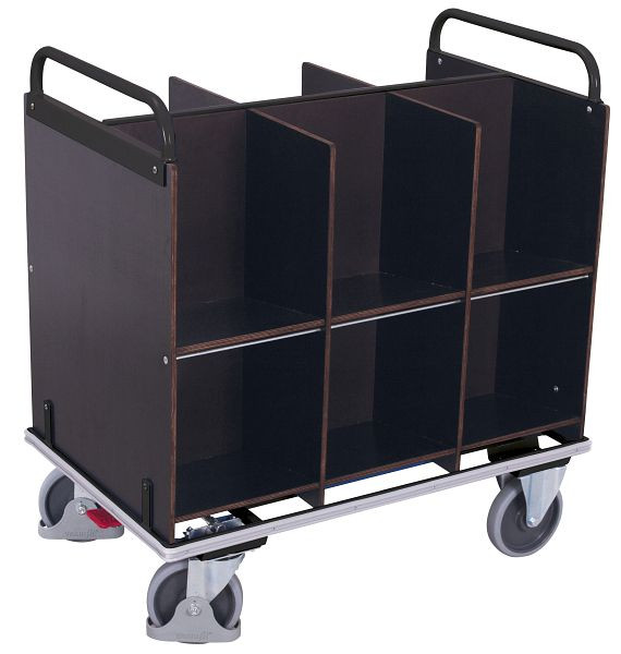 VARIOfit Aktenwagen mit 12 Fächern, Außenmaße: 1.105 x 700 x 1.185 mm, RAL 7016 anthrazitgrau, sw-700.995/AG