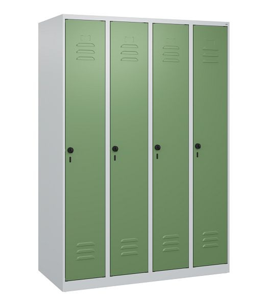 C+P Umkleidespind Classic PLUS, 4 Abteile, 1700x1200x500mm, 7035/6011, Drehriegel, 0800007-40 S10006