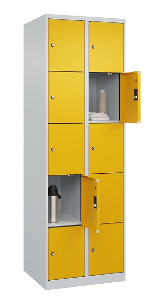 C+P Schließfachschrank Evolo PLUS, 10 Fächer, 1850x600x500mm, 7035/1004, 049000-205 S10000