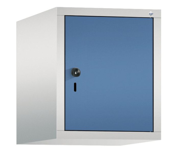 C+P Aufsatz-Garderobenschrank Evolo, 1 Abteil, H500xB420xT500 mm, Lichtgrau/Fernblau, 48090-12 S10025
