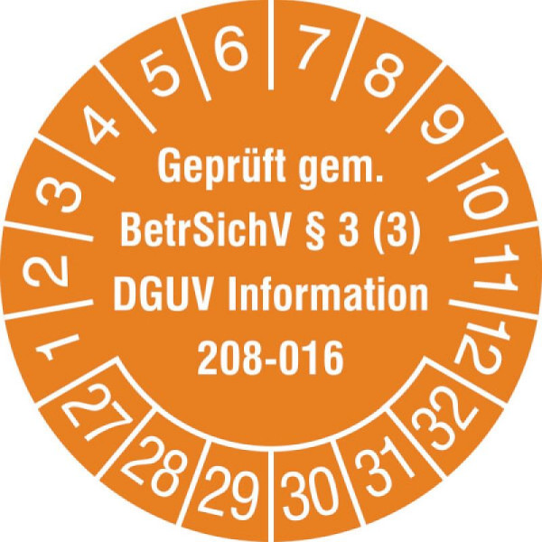 Stein HGS Prüfplaketten mit Jahresfarbe (6 Jahre), orange, 2027-2032, 31.c2170-27