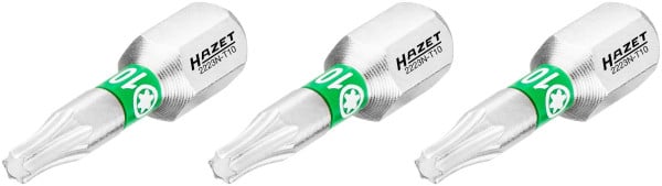 Hazet Bit, Sechskant massiv 6,3 (1/4 Zoll), Innen TORX® Profil, T10, Anzahl Werkzeuge: 3, Schlüsselweite: T10, 2223N-T10/3