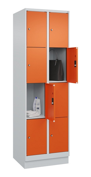 C+P Schließfachschrank Evolo PLUS, mit Sockel, 8 Fächer, 1950x600x500mm, 7035/20, 049020-204 S10002