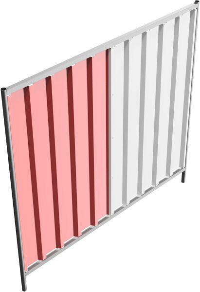 Schake Mobilzaun Trapez, Blechbeschichtung: rot / weiß, Höhe: 2,0 m, 3B2022RW