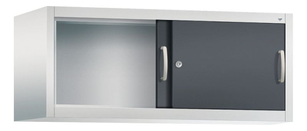 C+P Aufsatzschrank Acurado, H500xB1200xT500mm, Farbe: Lichtgrau / Schwarzgrau, Bügelgriff, 1 OH, 2054-00 S10087