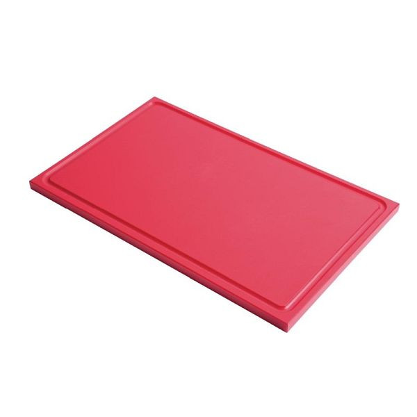 Gastro M Schneidebrett mit Saftrille GN1/1 rot, zweiseitiger Gebrauch, 15 mm dick, GN337