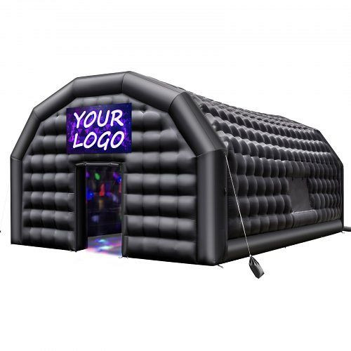 VEVOR Aufblasbares Partyzelt 9x6x4 m Schwarz, inkl. 1100 W Gebläse, Sandsack, 2 Fenster, für Veranstaltungen & Hochzeit, CQJLB964MHSGL0GAR001V2