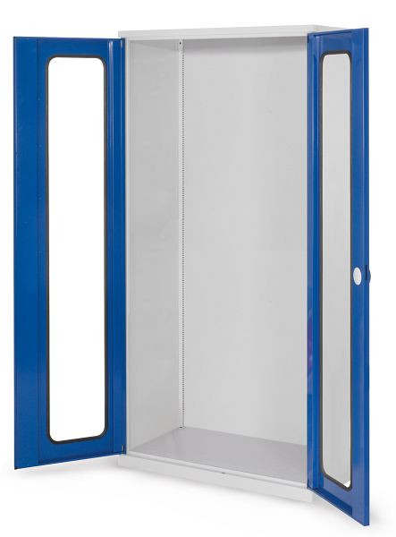Kappes Systemschrank Leergehäuse Serie 500, RAL 7035/5010, H1950 x B1000 x T500 mm, Sichtfenstertüren, 1251.00.5016