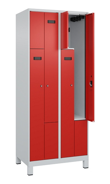 C+P Z-Spind Evolo PLUS, Füße, 4 Fächer, 1950x800x500mm, 7035/3020, Zylinderschloss, 049013-224 S10033