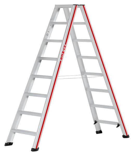 HYMER Stufenstehleiter, beidseitig begehbar, 2x8 Stufen, Länge 2,00 m, Standhöhe: 1,37 m, 602416