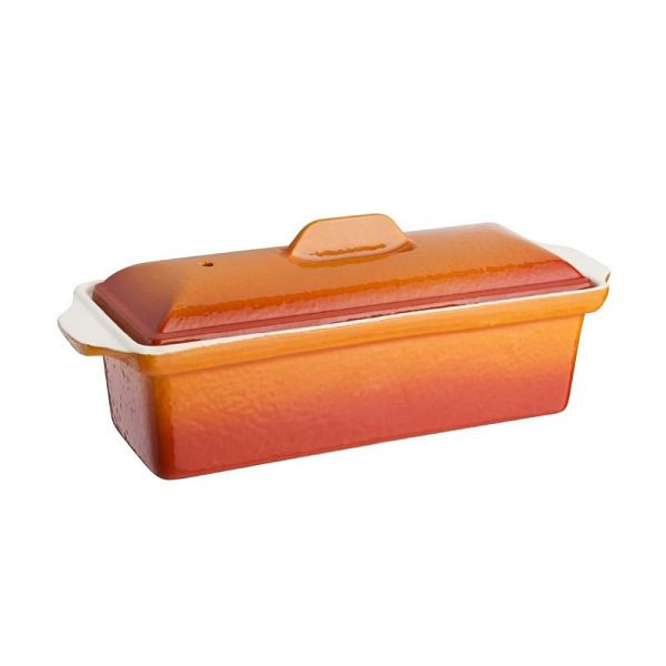 Vogue Terrinenform Gusseisen orange 1,3L, gleichmäßige Wärmeverteilung, W455