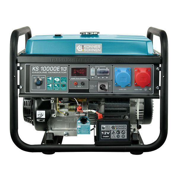 Könner & Söhnen 8000W Benzin E-start Stromerzeuger, 1x32A(230V)/1x16A(400V), KS 10000E-1/3