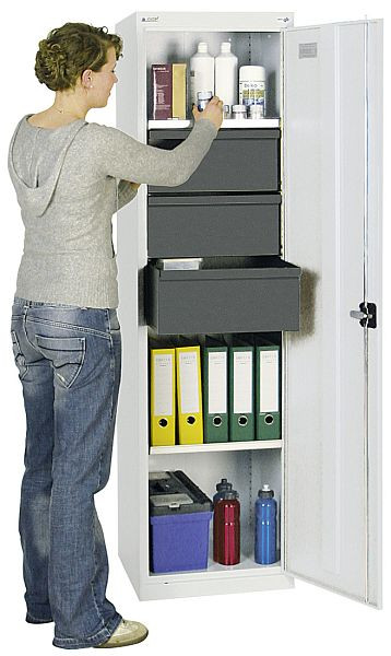 stumpf Werkzeug- und Materialschrank Serie 3000, 7035/7035, 3 Schubladen 200 mm, 3 Wannenböden, 3005407