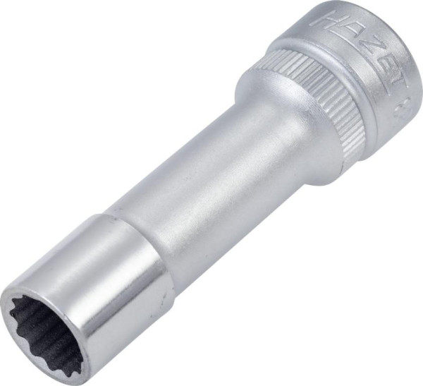 Hazet Steckschlüsseleinsatz, Doppelsechskant, Vierkant hohl 10 mm (3/8 Zoll), 9 mm, Lange Ausführung Mit Rändelung, 880TZ-9