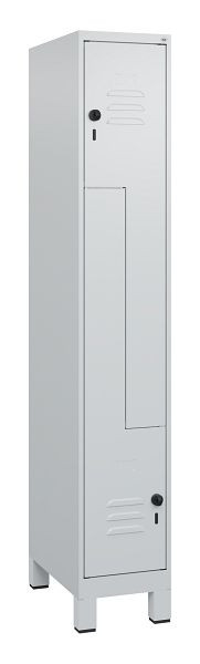 C+P Z-Spind Classic PLUS, Füße, 2 Abteile, 1800x300x500mm, 7035/7035, Drehriegel, 0800137-102 S10009