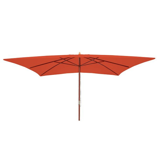 Mendler Sonnenschirm Florida, Gartenschirm Marktschirm, 3x4m Polyester/Holz 6kg, terracotta, 65602