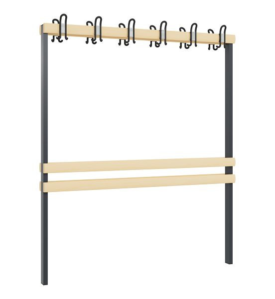 C+P Garderobenteil 2-seitig, H1650xB1500xT750 mm, Schwarzgrau, 8051-712 S10000