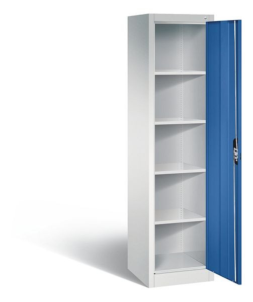 C+P Büroschrank Acurado, H1950xB502xT500mm, Farbe: Lichtgrau / Enzianblau, Muldengriff, 5 OH, 9235-000 S10195