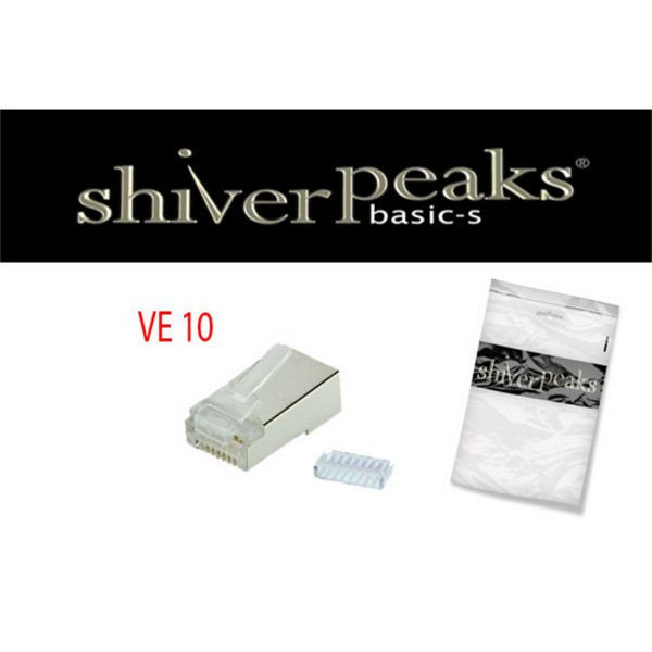 shiverpeaks BASIC-S, Netzwerk Modularstecker-RJ45, 8/8, geschirmt, mit Einführhilfe, cat 6, VE: 100 Stück, BS72060-R