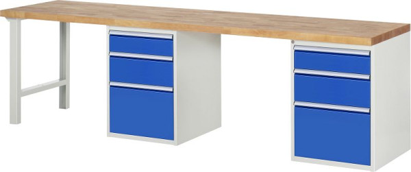 RAU Werkbank Serie 7000 - Modell 7508-8, B3000 x T700 x H840 mm, Systemunterbau B3000 x T650 x H800 mm, 03-7508A8-307B4S.11