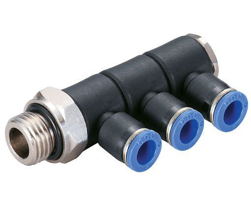 timmer B-WVTEd3-6-1/8-KU, Winkel-Verteiler-Einschraubverschraubung, Schlauch-Ø: 6 mm, Gewinde: 1/8", VE: 5 Stück, 03180864