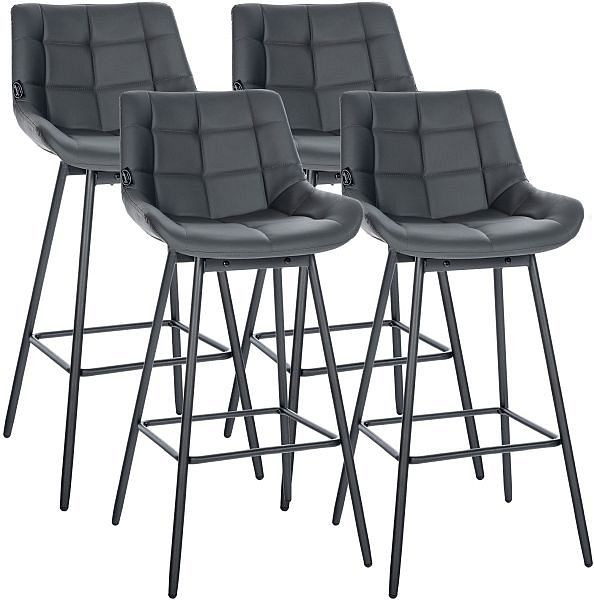 CLP Barhocker Weston Schwenkbar Kunstleder, grau, VE: 4 Stück, 327335