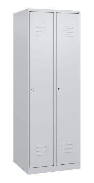 C+P Umkleidespind Classic PLUS mit Mitteltrennwand, 2 Abteile, 1700x600x500mm, 7035/7035, Zylinderschlösser, 0800007-20F S10021