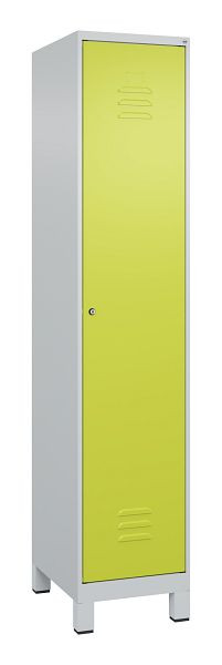 C+P Umkleidespind Classic PLUS mit Mitteltrennwand, Füße, 1950x400x500mm, 7035/0024, Zylinderschloss, 080010-12F S10028