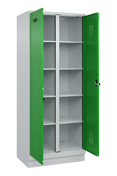C+P Wäsche-Spind Evolo PLUS, mit Sockel, 2 Abteile, 1950x800x500mm, 7035/6037, Verschluss Drehriegel, 049022-22B S10011