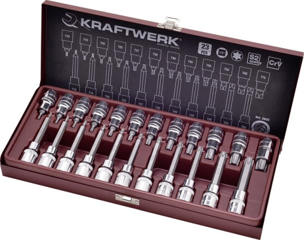 Kraftwerk Bit für TX-Schrauben-Steckschlüssel-Satz, 1/2", 23-tlg, 2025
