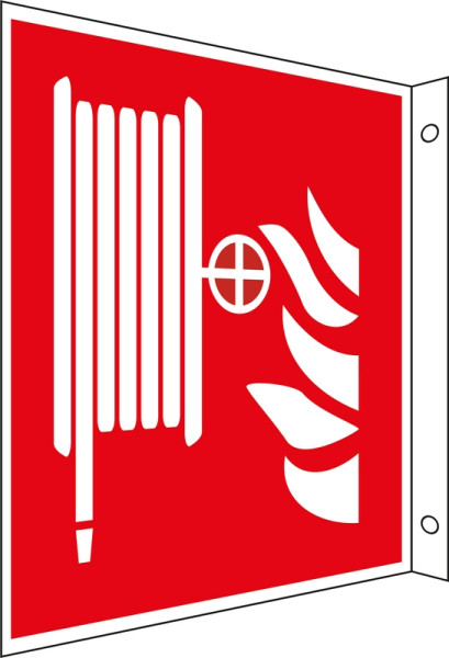 Eichner Brandschutz-Fahnenschild "Löschschlauch", H x B x T: 20,2 x 2,5 x 20,2 cm, Aluminium, langnachleuchtend HI 150, 9225-13635-020