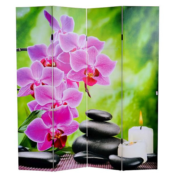 Mendler LED-Paravent Stones, Trennwand Raumteiler, Timer netzbetrieben 180x160cm 2 LEDs, 36747