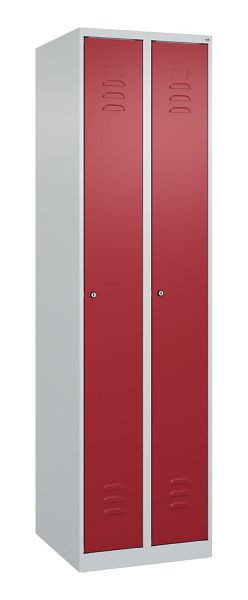 C+P Umkleidespind Classic PLUS, 2 Abteile, 1850x500x500mm, 7035/3003, Zylinderschlösser, 080000-29 S10018