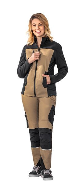 Planam Norit Damen Hybridjacke, sand/schwarz, Größe 34, 6513034