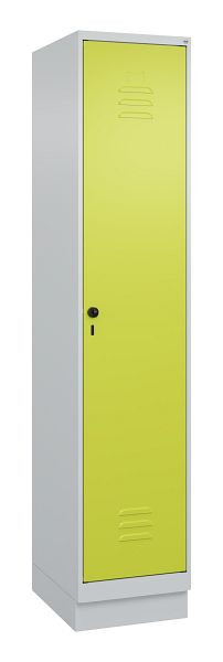 C+P Umkleidespind Classic PLUS mit Mitteltrennwand, Sockel, 1950x400x500mm, 7035/0024, Drehriegel, 080020-12F S10010