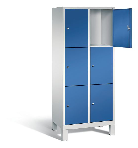 C+P Schließfachschrank Evolo, H1850xB810xT500mm, Farbe: Lichtgrau / Enzianblau, 48010-223 S10042