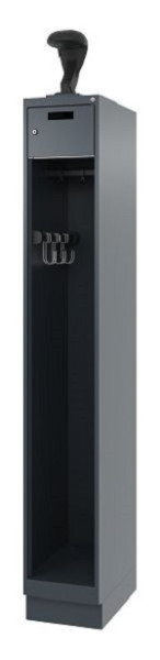 C+P Feuerwehrspind Evolo, Modell PRAKTUS, 1 Abteil, H1850xB300xT500 mm, Anthrazit, Sockel, 0492015-10 S10010