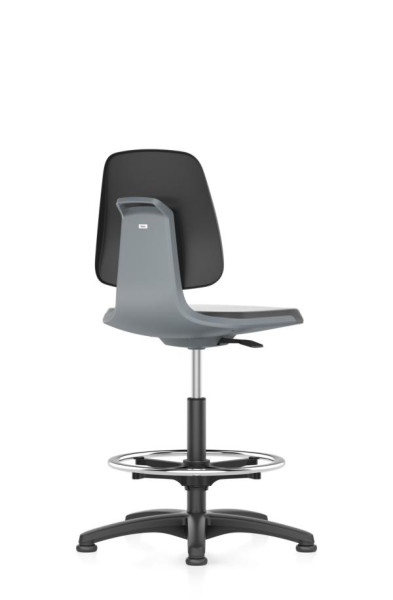 bimos Arbeitsstuhl Labsit mit Gleiter, Sitzhöhe 520-770 mm, Kunstleder, Sitzschale anthrazit, 9121-MG01-3285