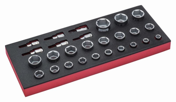 Bahco 1/3 Einlage, Steckschlüssel + Zubehör 1/2", 27-teilig, FF1E2206