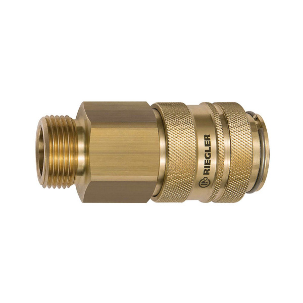 Riegler Schnellverschlusskupplung NW 19, Messing blank, G 3/4 AG, 141561