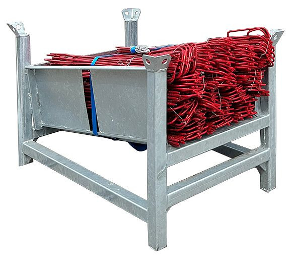 Schake Absperrleinenhalter SET bestehend aus: 1x Lager- und Transportpalette, 250x Absperrleinenhalter Ø 12 mm, 315522-SET2