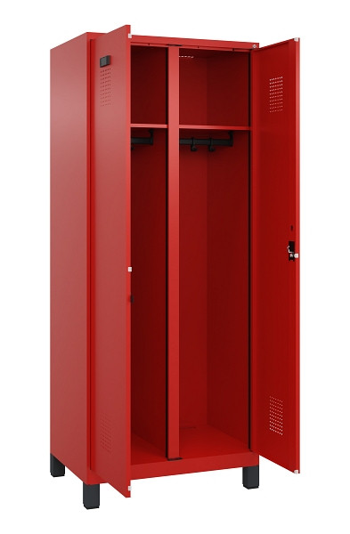 C+P Schwarz-Weiß-Spind Evolo PLUS, mit Füßen, 2 Abteile, 1950x800x500mm, 3020/3, Zylinderschloss, 049012-22 S10052