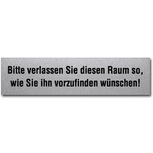 Moedel Piktogramm Bitte verlassen Sie diesen Raum.., Edelstahl, selbstklebend, 160x40 mm, 57329
