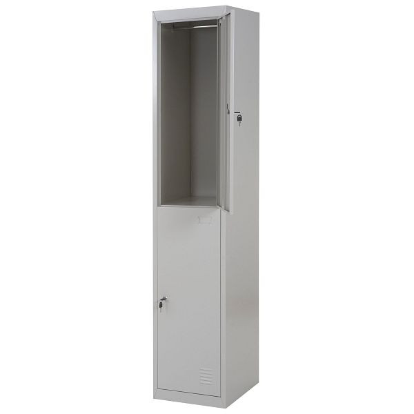 Mendler Schließfach HWC-G88, Schließfachschrank Wertfachschrank Spind, Metall 185x38x45cm grau, 55306