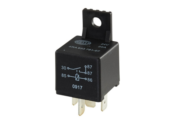 HELLA Relais, Arbeitsstrom, 24V, 5-polig, Schließer, mit Halter, 4RA 933 791-071