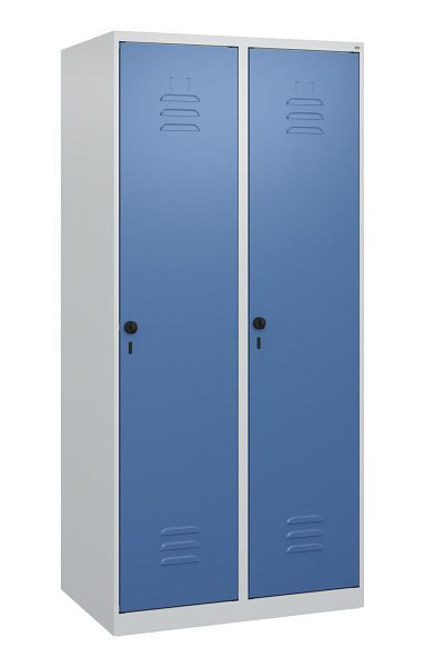 C+P Umkleidespind Classic PLUS, 2 Abteile, 1700x800x500mm, 7035/5023, Drehriegel, 0800007-22 S10005