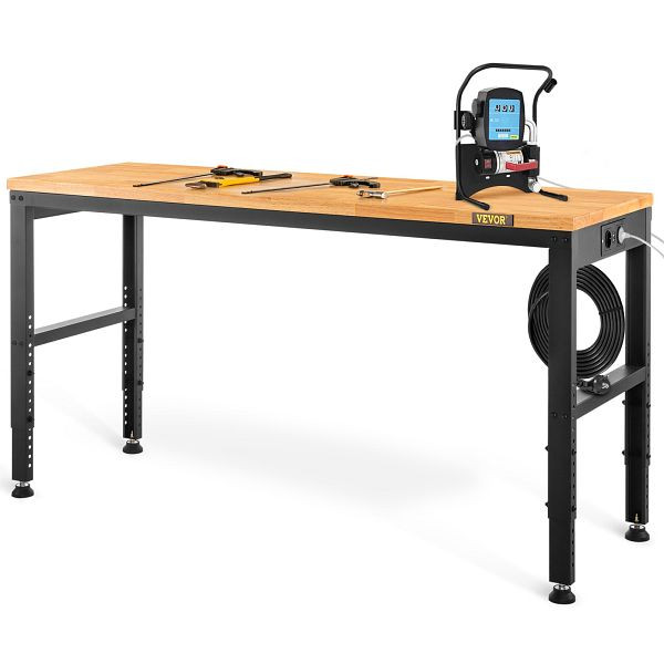 VEVOR Höhenverstellbare Werkbank 122 x 61 x 72 - 97 cm Spanntisch, 900 kg Gewichtskapazität Arbeitstisch, SMKDJGZTBDLZOCTO9V2