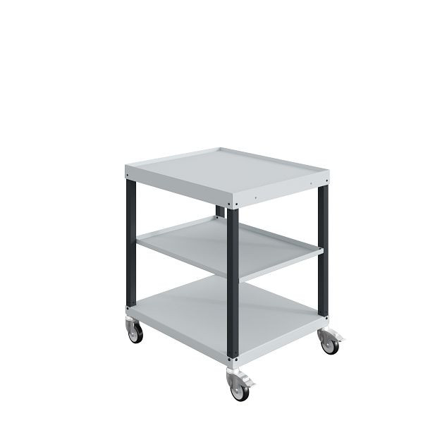 SOFAME Transportwagen CAR, 3 Ablageböden, B700 x T 1215 x H 910 mm, Anthrazitgrau RAL 7016, W020060014GAGC