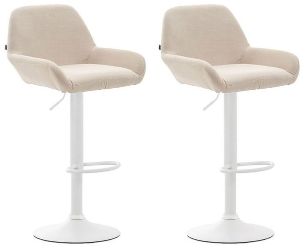 CLP Barhocker Braga Stoff weiß, creme, VE: 2 Stück, 316071