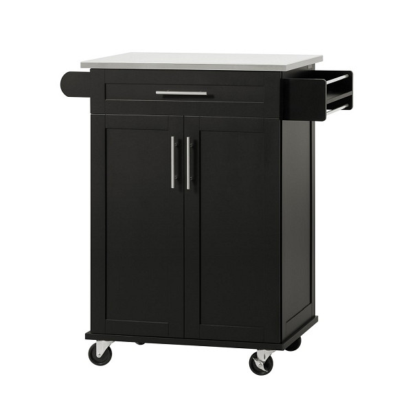 SoBuy Küchenwagen mit einer Schublade Schwarz 80x46x90 cm, Funktional, FKW110-SCH
